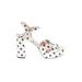 Kate Spade New York Heels: White Print Shoes - Women's Size 11 - Peep Toe