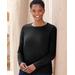 Blair Soft Spun® Acrylic Long Sleeve Jewel Neck Sweater - Black - 2X - Womens