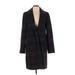 Ann Taylor LOFT Outlet Coat: Mid-Length Black Print Jackets & Outerwear - Women's Size Small