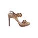 Calvin Klein Heels: Tan Solid Shoes - Women's Size 8 1/2 - Open Toe