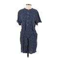 Gap Casual Dress - Shirtdress High Neck Short sleeves: Blue Dresses - New - Women's Size Medium