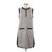 Madewell Casual Dress - Shift Crew Neck Sleeveless: Gray Print Dresses - Women's Size 6