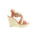 MICHAEL Michael Kors Wedges: Espadrille Platform Boho Chic Tan Solid Shoes - Women's Size 7 1/2 - Open Toe