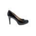 Circa Joan & David Heels: Slip On Stiletto Minimalist Black Print Shoes - Women's Size 8 1/2 - Round Toe