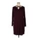 24/7 Maurices Casual Dress - Shift: Burgundy Print Dresses - Women's Size 14