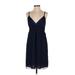 Forever 21 Casual Dress Plunge Sleeveless: Blue Print Dresses - Women's Size Small
