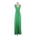 J.Crew Casual Dress - Formal Plunge Sleeveless: Green Solid Dresses - Women's Size X-Small