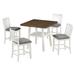 5-Piece Counter Height Dining Table Set in 2 Table Sizes with 4 Folding Leaves and 4 Upholstered Chairs for Dining Room