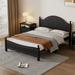 Full Size Traditional Concise Style Solid Wood Platform Bedwith Smooth Black Finish, No Need Box Spring