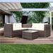 4-Piece Patio Furniture Set, Outdoor Sectional Sofa Set with Storage Box and Coffee Table, All-Weather Rattan Conversation Set