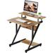 Computer Desk for Small Spaces, Z Shaped Small Computer Desk, 27.5 inch Compact Desk with Monitor Shelf and Storage Shelves