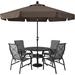 Patio Umbrella 9ft - Outdoor Table Umbrella with Push Button Tilt and Crank