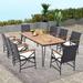 Costway 9 PCS Patio Rattan Dining Set with Acacia Wood Table, - See Details