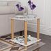 1-Piece Side Table，2-Tier Space End Table,Modern Night Stand,Sofa table,Side Table with Storage Shelve