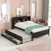 Full Size Platform Bed Wooden Bedframe Multi-functional