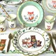 Woodland Theme Party Supplies Disposable Tableware Fox Birthday Boy Woodland Baby Shower Plates