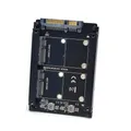 MSATA to SATA Adapter Dual MSATA Mini-SATA SSD Card JBOD Raid0 Span Bridge to 2.5inch SATA Combo HDD