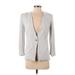 Helmut Lang Blazer Jacket: Below Hip Gray Print Jackets & Outerwear - Women's Size 0