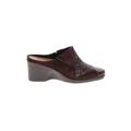 Rockport Mule/Clog: Slip On Wedge Casual Brown Shoes - Women's Size 8 - Round Toe