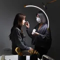Fosoto Multifunctional Half Moon Lamp Video Ring Lash Light For Beauty Facials Salon Tatoo Live