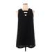 Tildon Casual Dress - Shift V-Neck Sleeveless: Black Solid Dresses - Women's Size Large