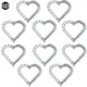 10Pcs/lot G23 Titanium Heart Segment Nose Ring 16G Silver Color Earrings Ear Tragus Cartilage Helix