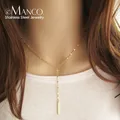 eManco Korean Style Women Gold Color Stainless Steel Necklace Fashion Layered Necklace Jewelry