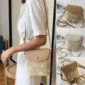 Fashion Women Summer Straw Bag Woven Beach Crossbody Bag for Ladies Cute Shoulder Rattan Handmade