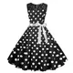 Polka Dot Print Summer Dress Vintage Woman 1950s 60s Swing Rockabilly Dress Robe Femme 2023 Lace