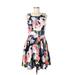 Danny And Nicole Cocktail Dress - A-Line Scoop Neck Sleeveless: Pink Floral Dresses - Women's Size 6