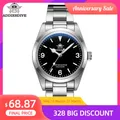 ADDIESDIVE 36mm AD2023 Quartz Watch Stainless Steel Black Dial Watches Sapphire Bubble Mirror 100m