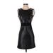 MY TRIBE Casual Dress - Sheath Crew Neck Sleeveless: Black Solid Dresses - Women's Size X-Small