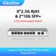 XikeStor 2.5G 10 Ports Unmanaged Switch 8-Port 2.5G RJ45 2-Port 10G SFP+ Ethernet Switch Fanless