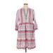 Boden Casual Dress - A-Line V Neck 3/4 sleeves: White Dresses - Women's Size 14 Tall