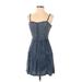 American Eagle Outfitters Casual Dress - Mini Sweetheart Sleeveless: Blue Print Dresses - Women's Size 2