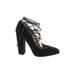 Charlotte Russe Heels: Black Solid Shoes - Women's Size 8 - Almond Toe