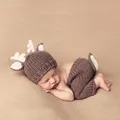 Newborn Photography Props Deer Baby Costumes Infant Knitted Hat Pants Baby Photo Accessories Baby