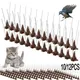 10/12Pcs Bird Spikes Garden Fence Roof Pigeon Spikes Stainless Steel 3 Styles Bird Repeller Set