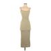 H&M Cocktail Dress - Midi: Tan Marled Dresses - Women's Size X-Small