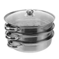 28 Cm Thicken Stainless Steel Cookware Vegetable Steamer Pot Three-Layer Soup Steamed