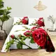 Home Bedsheets Red Rose Single Bedsheet Fashion Design Flowers Sheets Queen Size Bed Sheets Set Bed