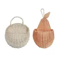 Handmade Wicker Woven Storage Basket Wall Mounted Dried Flower Container Hanging Woven Rattan Home