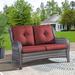 Lark Manor™ Ambarvale 53" Wide Outdoor Wicker Reversible Loveseat w/ Cushions Wicker/Rattan/Olefin Fabric Included in Gray | Wayfair