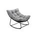 Arlmont & Co. Outdoor Rocking Chair w/ Light Grey Cushions in Black | Wayfair C936B796233F4E85A721871F9557263A