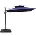 Arlmont & Co. Outdoor 11' X 9' Cantilever Umbrella w/ Counter Weights Included Metal in Blue/Navy | 103.2 H x 132 W x 108 D in | Wayfair