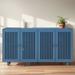 Ebern Designs Modern Sideboard: Maximize Storage, Hollow Door Design, Adjustable Shelves, Perfect For Living & Dining Spaces, in Blue | Wayfair