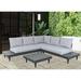 Latitude Run® Elese 4 - Person Outdoor Seating Group w/ Cushions Metal/Rust - Resistant Metal in Gray | 29.7 H x 64.7 W x 31.5 D in | Wayfair