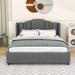 Latitude Run® Elexcia Queen Size Platform Bed w/ Wingback Headboard & 4 Drawers Wood & /Upholstered/Linen in Gray | 41 H x 64 W x 85 D in | Wayfair