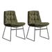 Corrigan Studio® 32.28"Black Wingback side ChairSet of 2, Metal in Green | Wayfair F1534A893B864674AB91BFAEE6C5FB74