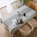 Gracie Oaks Table Cloth Rectangle Table, Stylish Dining Farmhouse Linen Tablecloth (Classicstripes-Grey, 4-6 Seats) in Gray | Wayfair